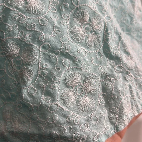 Vineyard Vines by Shep & Ian Linen Top sky blue Medium white thread pattern cute - Picture 10 of 10